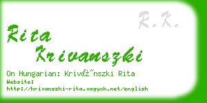 rita krivanszki business card